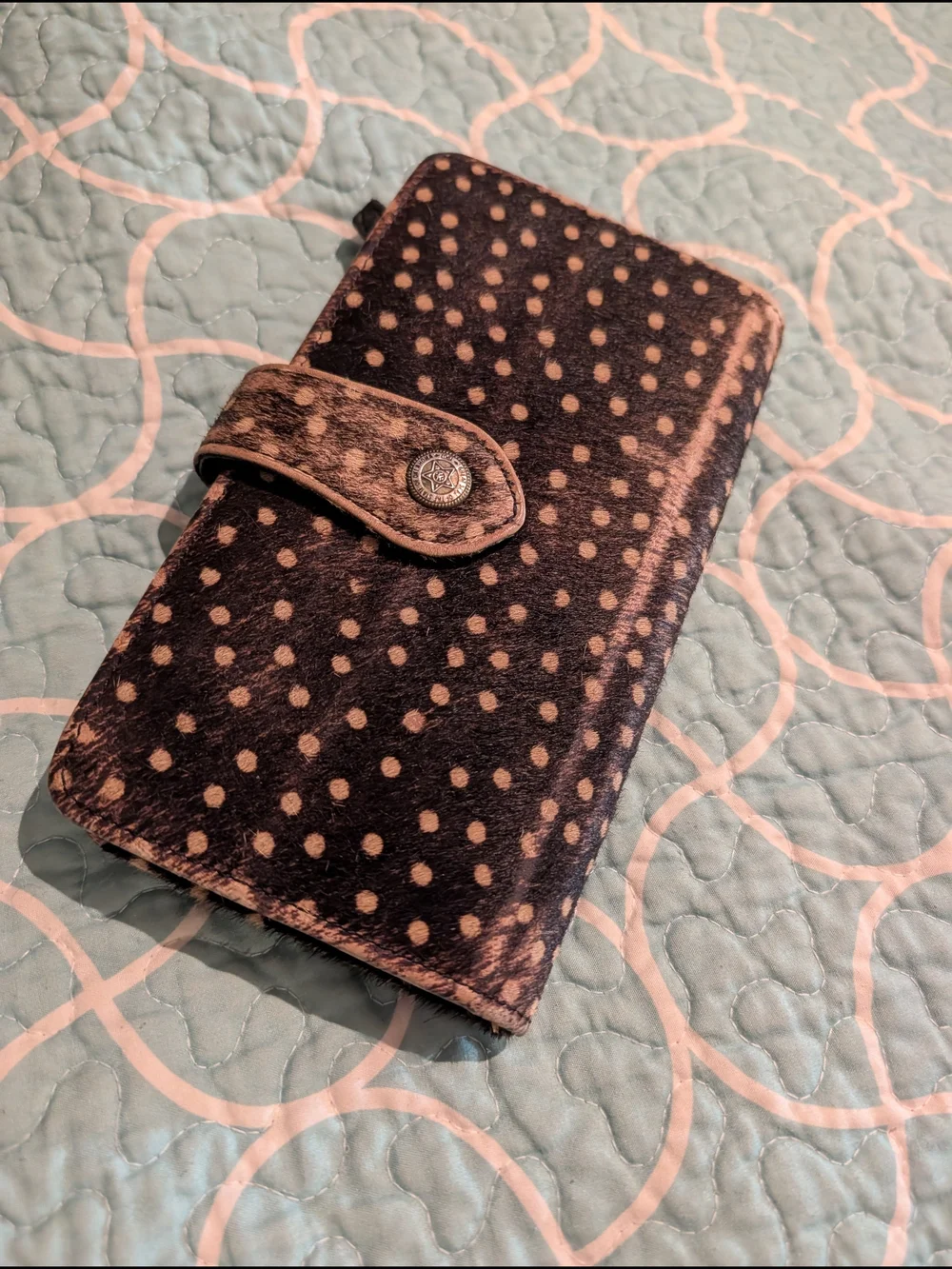 Myra Bag Black and Cream Polka Dot  Wallet Case
